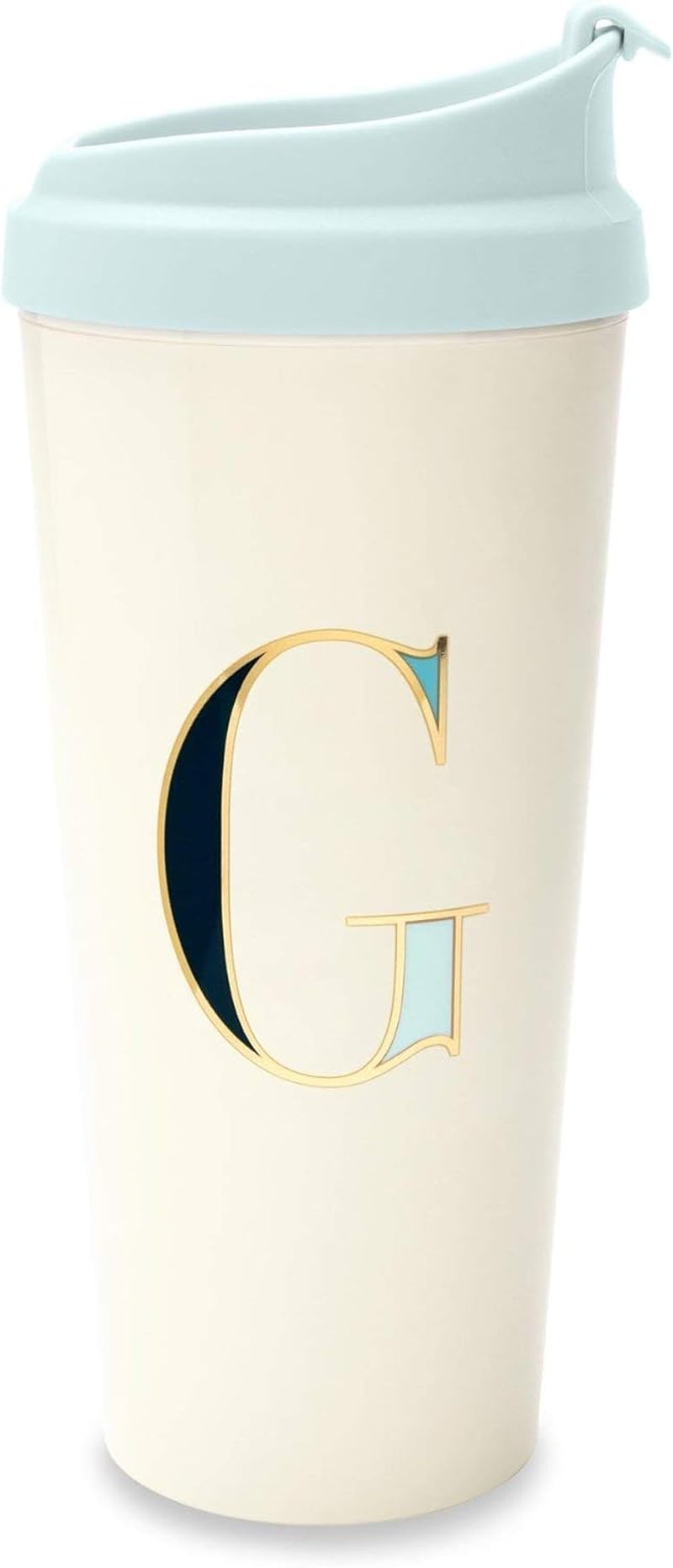 Women'S Initial Thermal Travel Mug Tumbler, 16 Ounces, G (Blue)