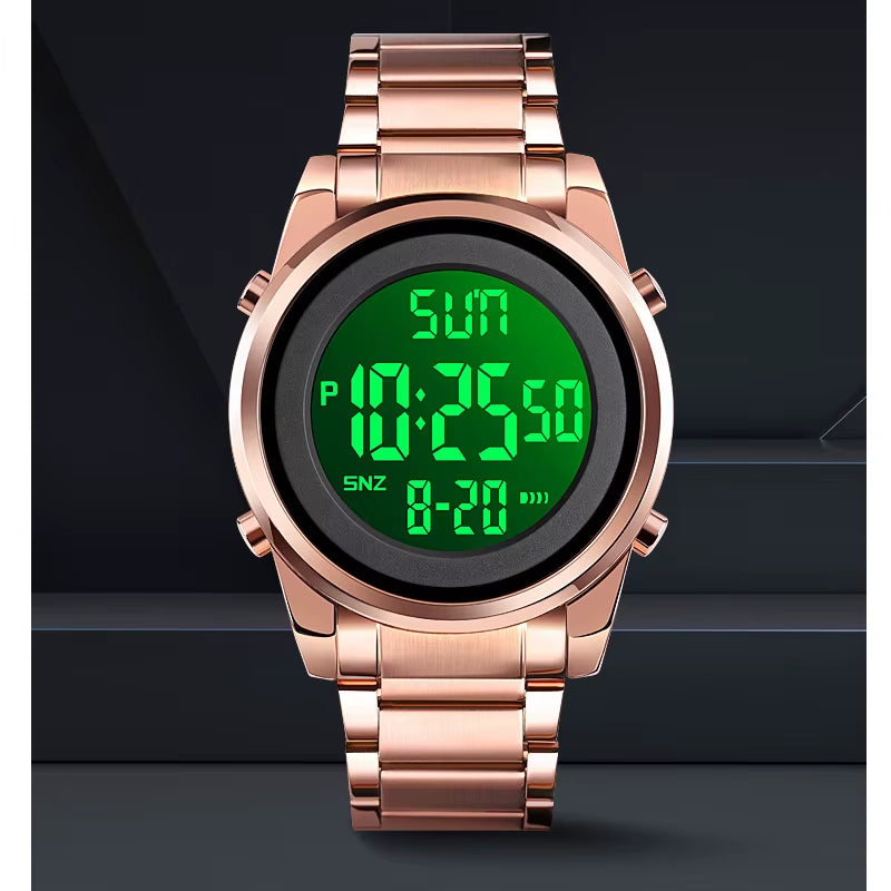 Luxury Waterproof Watch for Men Stainless Steel Electronic Sports Digital Mens Wristwatches Man Clock Reloj Masculino 1611
