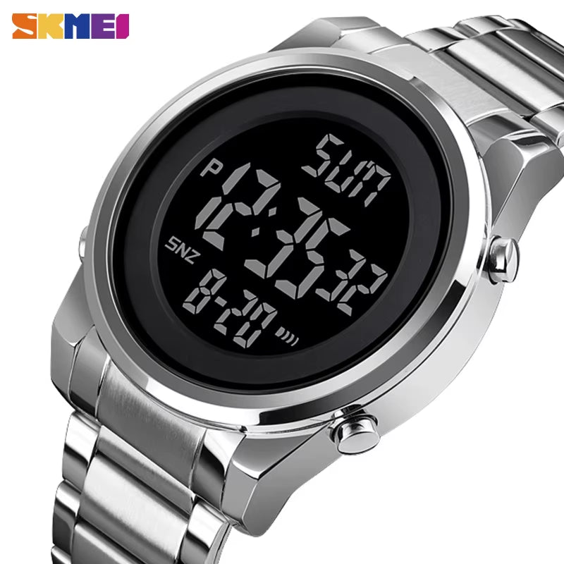 Luxury Waterproof Watch for Men Stainless Steel Electronic Sports Digital Mens Wristwatches Man Clock Reloj Masculino 1611