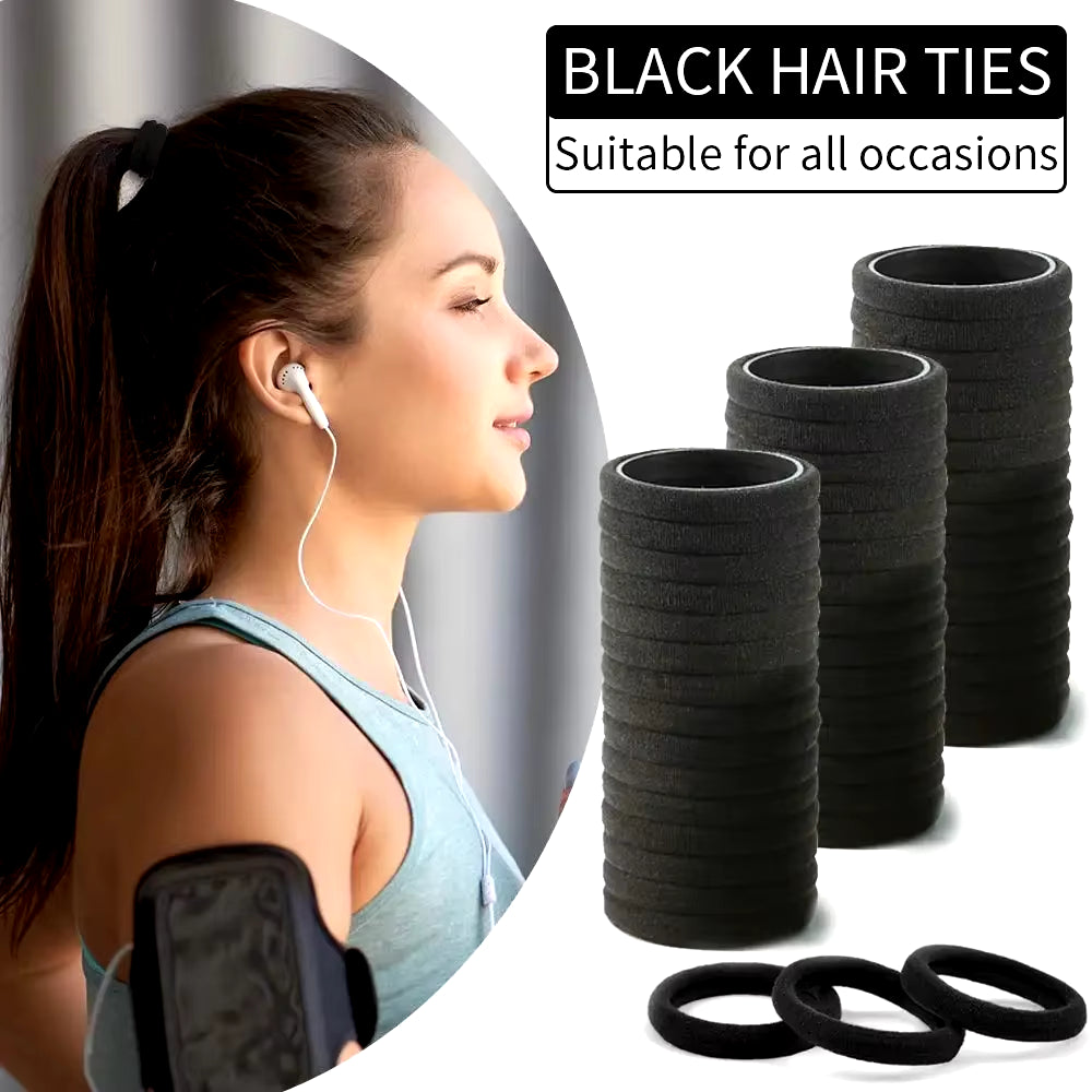 50/100Pcs Black Hair Bands for Women Girls Hairband High Elastic Rubber Band Hair Ties Ponytail Holder Scrunchies Accessorie