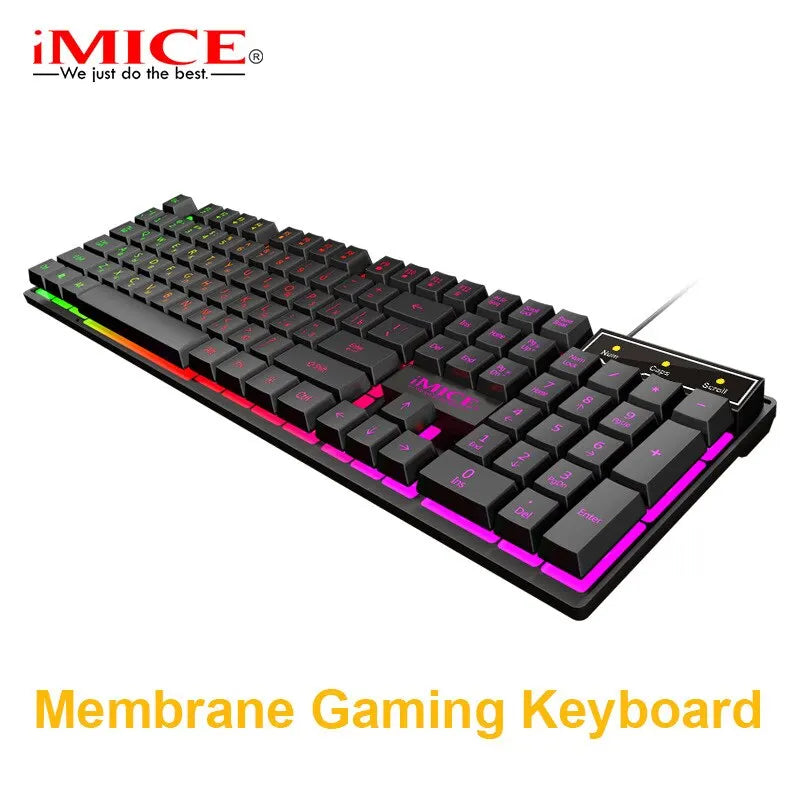 IMICE AK-600 Wired Keyboard USB Computer Game Machine Suspension Manipulator Three-Color Backlit Keyboard Suitable for PC Laptop