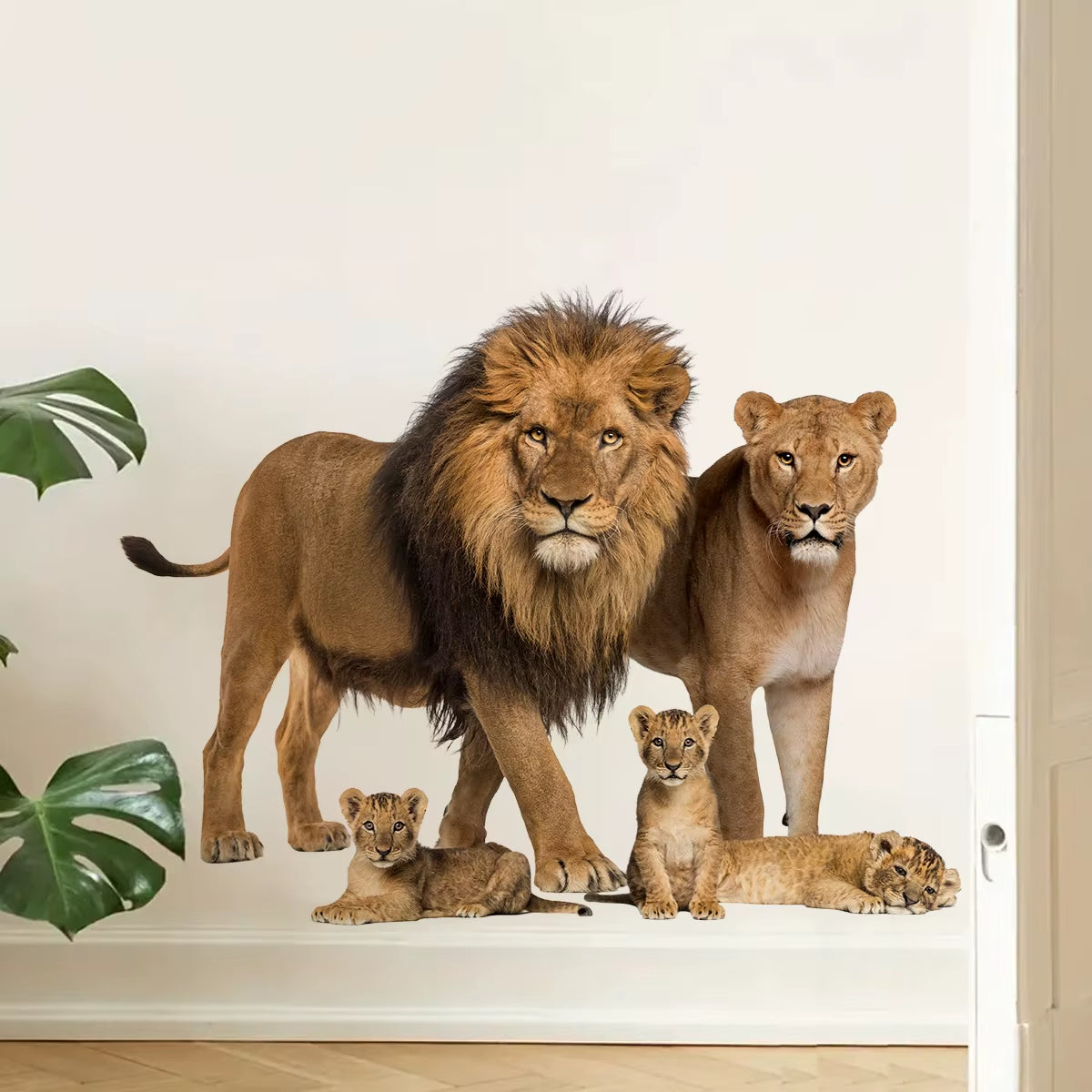 Realistic Lion Wolf Tiger Wall Stickers for Kids Room Background Home Decor Living Room Kids Room Bedroom Decoration Wall Decals