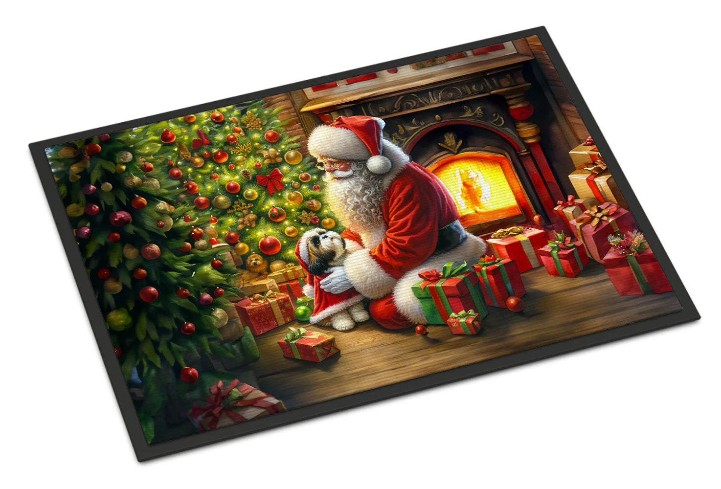 Shih Tzu and Santa Claus Doormat