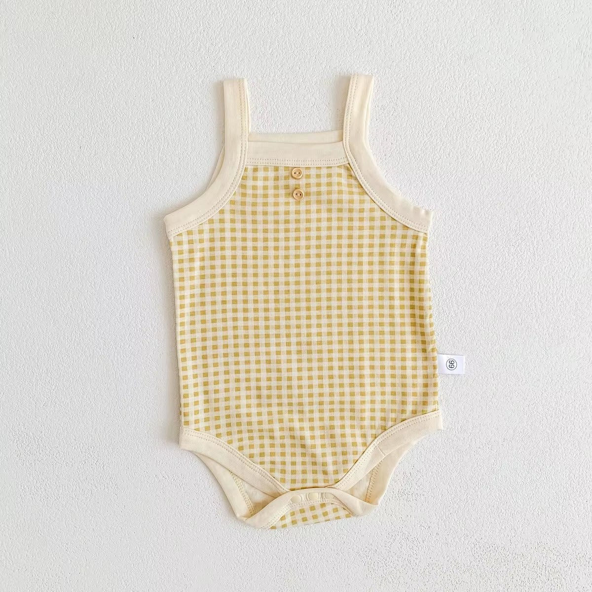 Summer Newborn Baby Girls Sleeveless Sling Plaid Outfits Cotton Soft Jumpsuits Infant Kids Casual Clothing Bodysuits