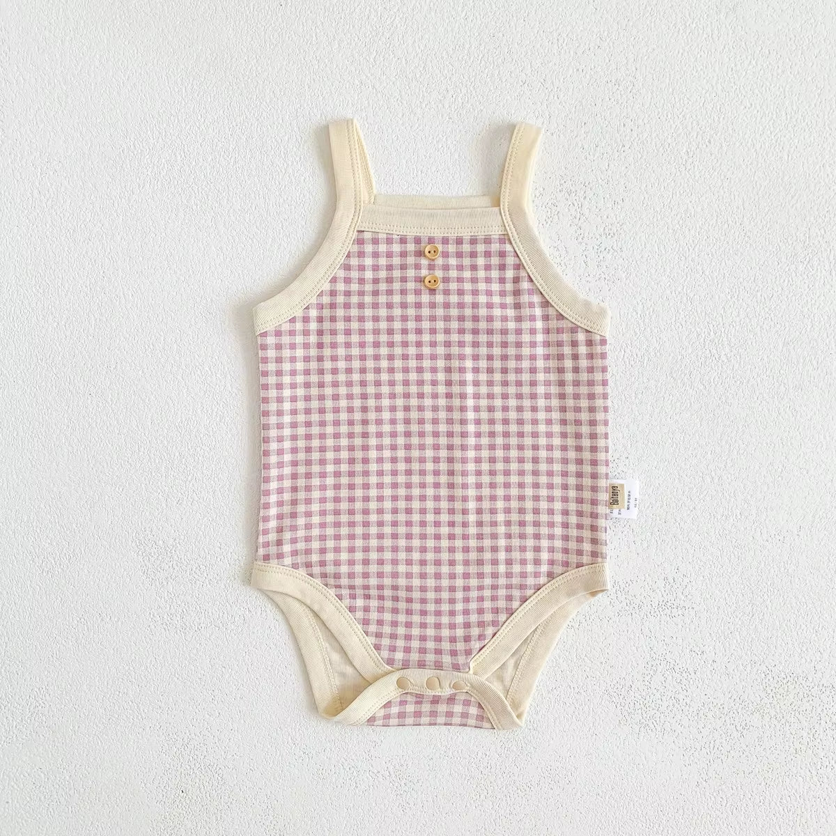 Summer Newborn Baby Girls Sleeveless Sling Plaid Outfits Cotton Soft Jumpsuits Infant Kids Casual Clothing Bodysuits