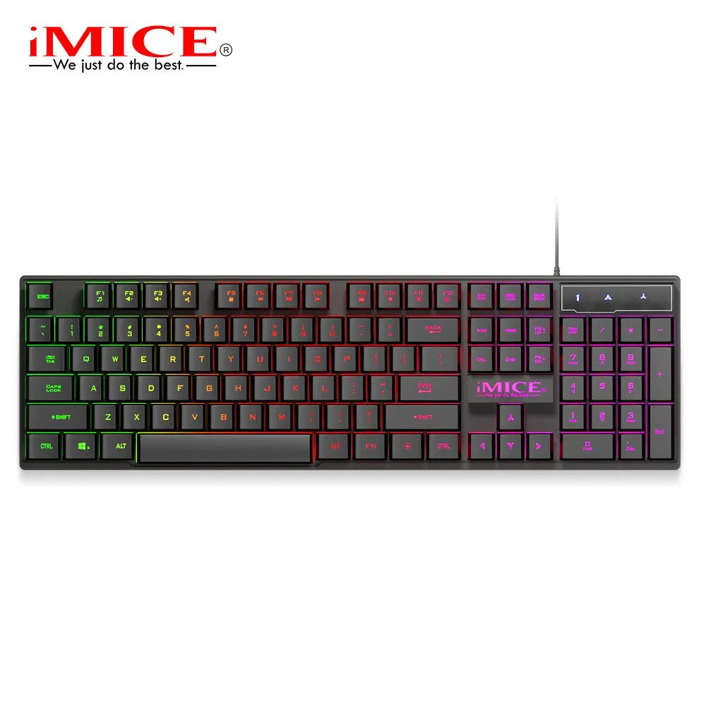 IMICE AK-600 Wired Keyboard USB Computer Game Machine Suspension Manipulator Three-Color Backlit Keyboard Suitable for PC Laptop