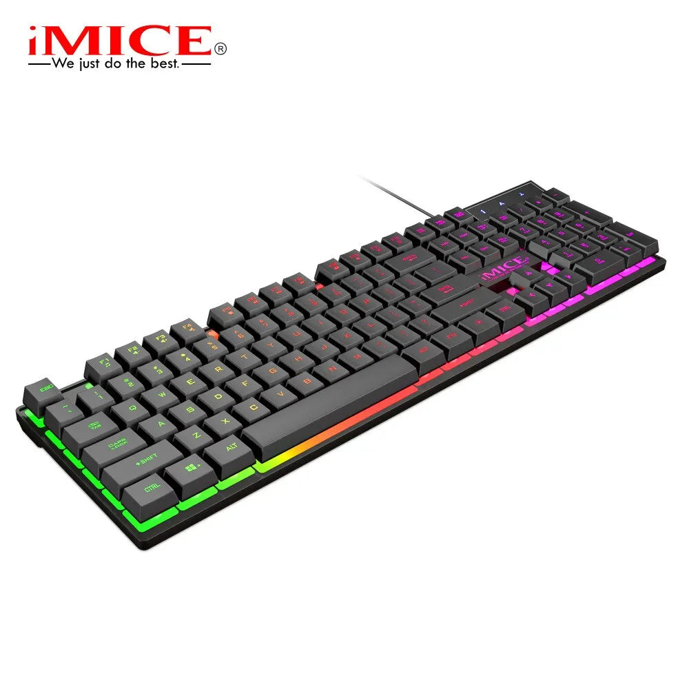 IMICE AK-600 Wired Keyboard USB Computer Game Machine Suspension Manipulator Three-Color Backlit Keyboard Suitable for PC Laptop
