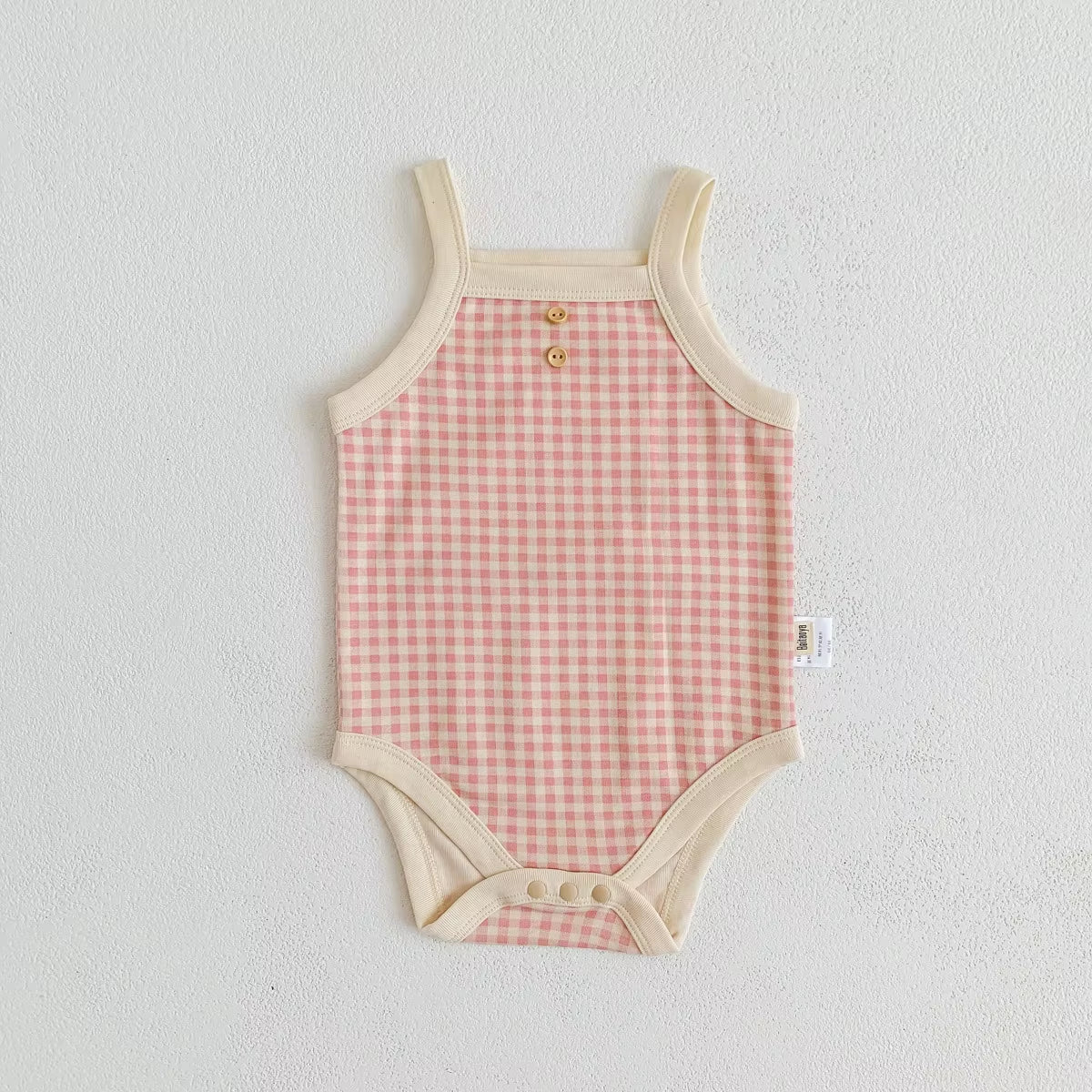Summer Newborn Baby Girls Sleeveless Sling Plaid Outfits Cotton Soft Jumpsuits Infant Kids Casual Clothing Bodysuits