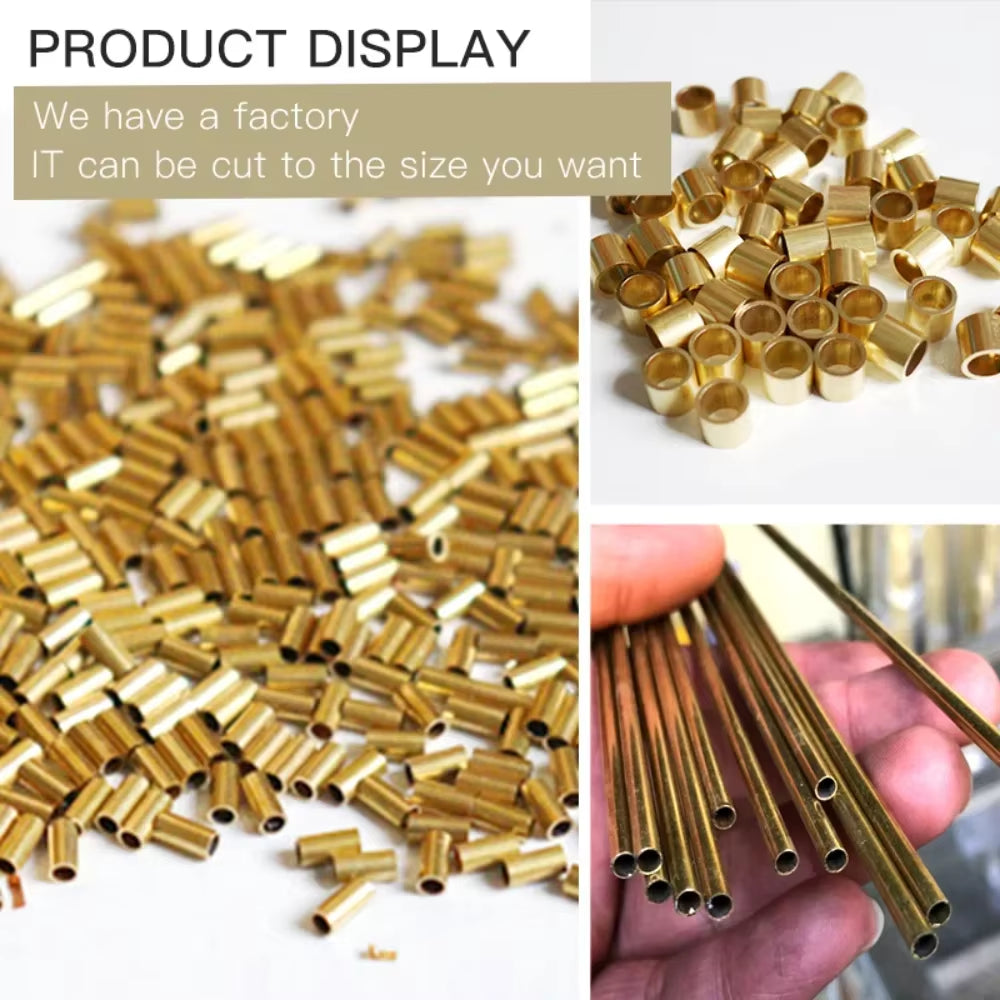 Brass Pipe 0.25Mm Wall Thickness 1-12.5Mm OD Brass Tube 300 500Mm Length Straight Tubing Copper Tube Thin-Walled Small Diameter