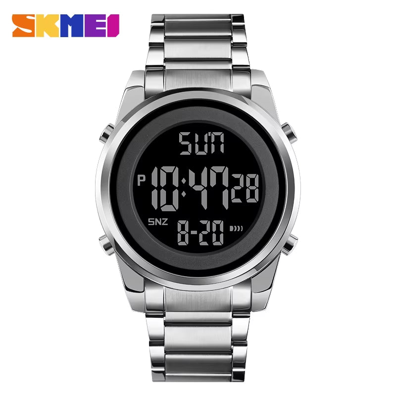 Luxury Waterproof Watch for Men Stainless Steel Electronic Sports Digital Mens Wristwatches Man Clock Reloj Masculino 1611